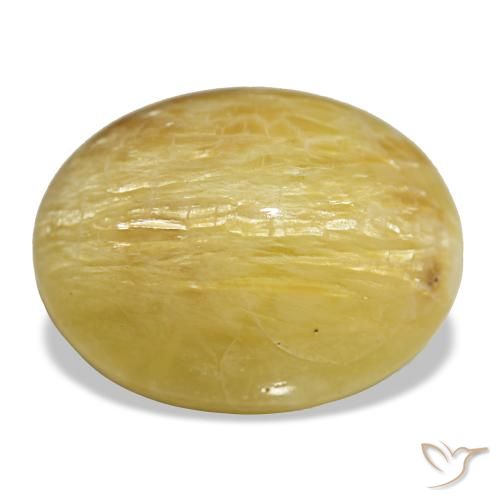 Opale naturale dorato da 14,38 ct, taglio ovale, opaco