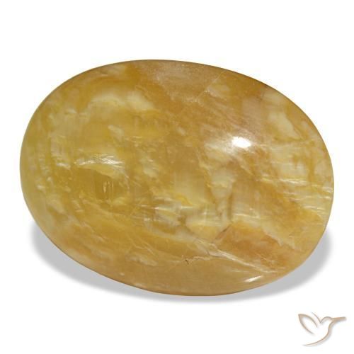 Opale naturale dorato da 19,78 ct, taglio ovale, opaco