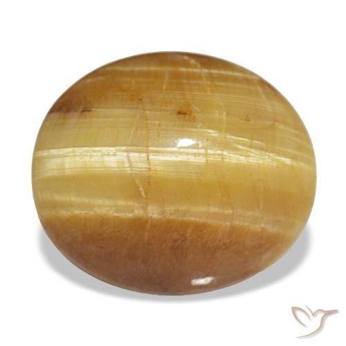Opale naturale dorato da 7,16 ct, taglio ovale, opaco