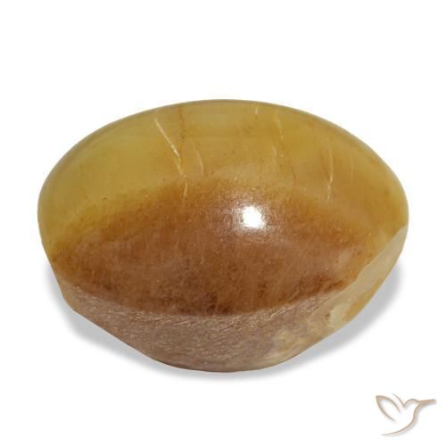 Opale naturale dorato da 7,16 ct, taglio ovale, opaco