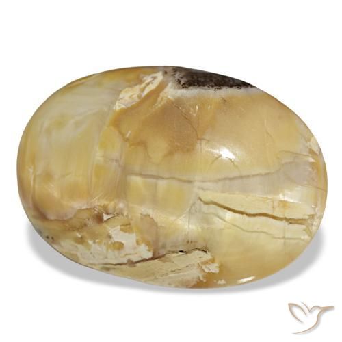Opale naturale dorato da 31,48 ct, taglio ovale, opaco