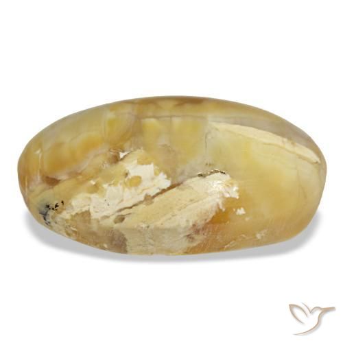 Opale naturale dorato da 31,48 ct, taglio ovale, opaco