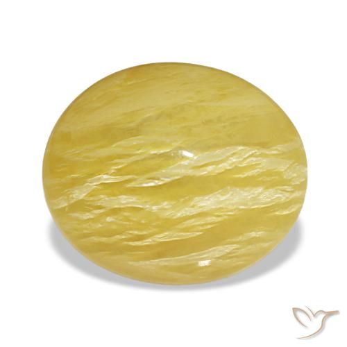 Opale naturale giallo da 6,32 ct, taglio ovale, opaco