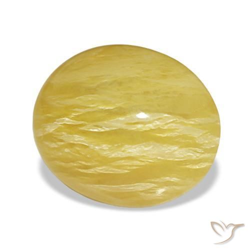 Opale naturale giallo da 6,32 ct, taglio ovale, opaco