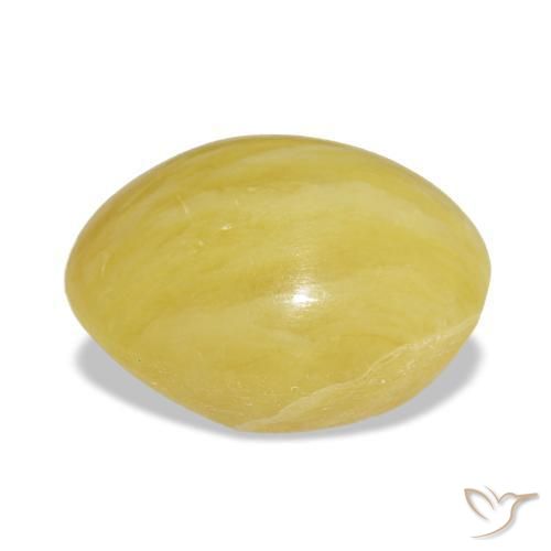 Opale naturale giallo da 6,32 ct, taglio ovale, opaco