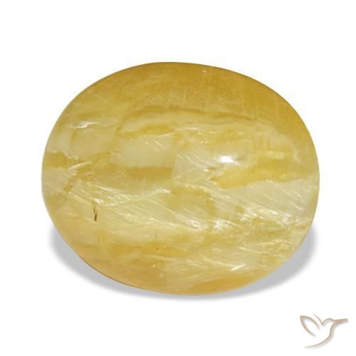 Opale naturale giallo da 5,56 ct, taglio ovale, opaco