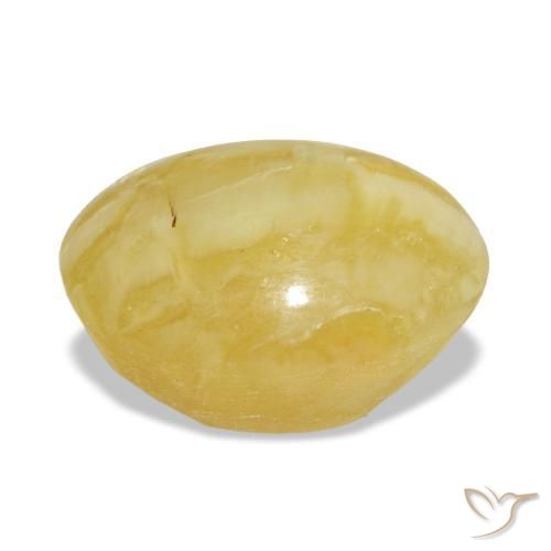 Opale naturale giallo da 5,56 ct, taglio ovale, opaco