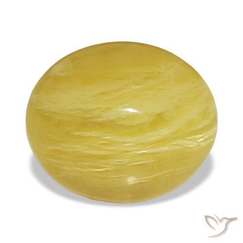 Opale naturale giallo da 6,36 ct, taglio ovale, opaco