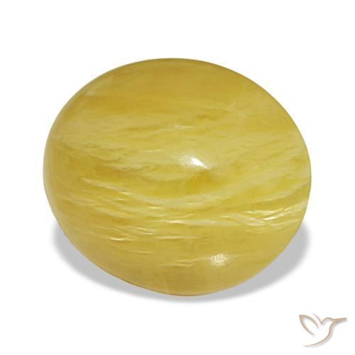 Opale naturale giallo da 6,36 ct, taglio ovale, opaco