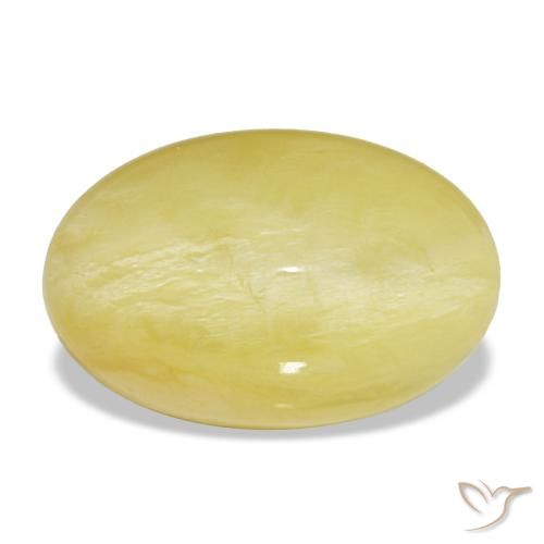 Opale naturale giallo da 5,95 ct, taglio ovale, opaco