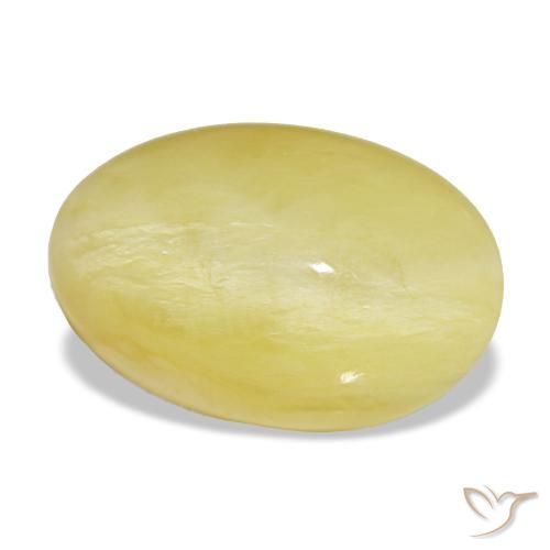 Opale naturale giallo da 5,95 ct, taglio ovale, opaco