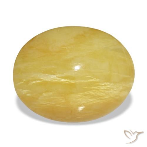 Opale naturale giallo da 6,14 ct, taglio ovale, opaco