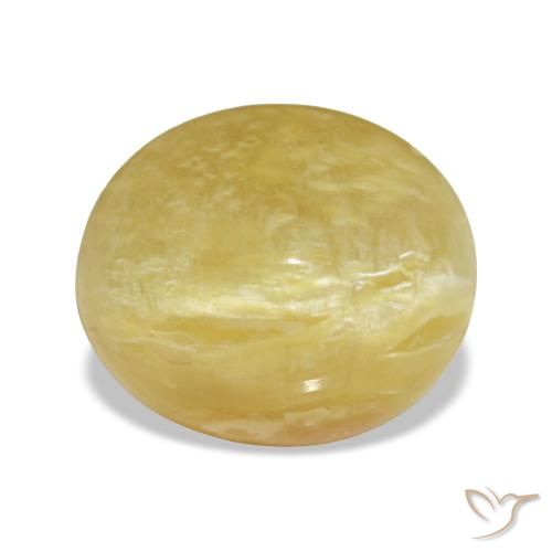 Opale naturale giallo da 3,37 ct, taglio ovale, opaco