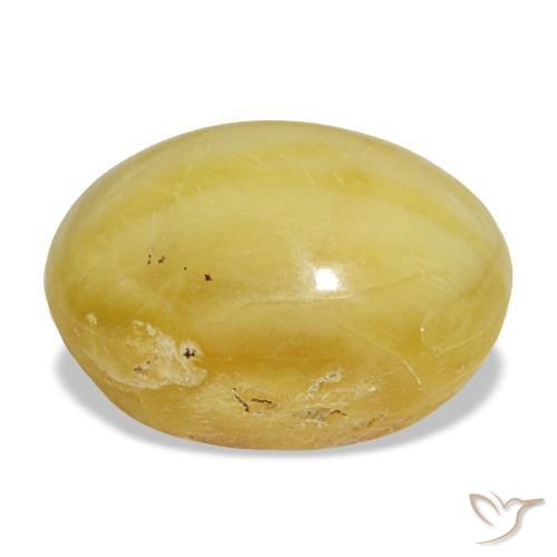 Opale naturale giallo da 8,78 ct, taglio ovale, opaco
