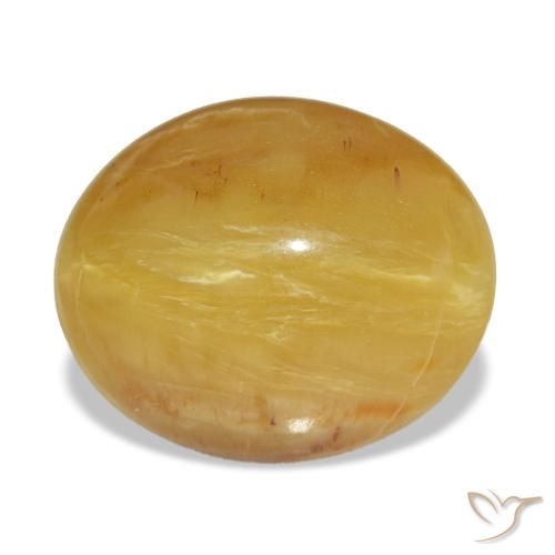 Opale naturale dorato da 5,89 ct, taglio ovale, opaco