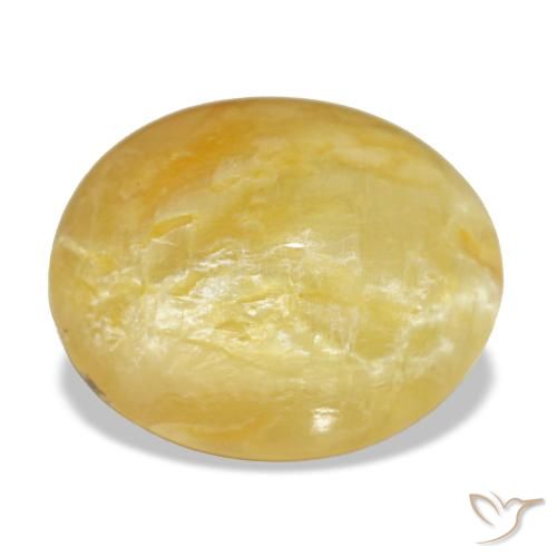 Opale naturale giallo da 7,90 ct, taglio ovale, opaco