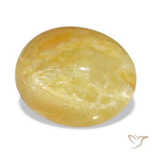 Opale naturale giallo da 7,90 ct, taglio ovale, opaco