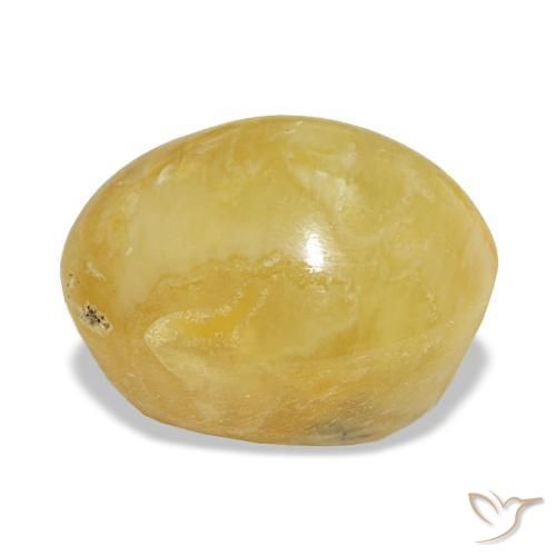 Opale naturale giallo da 7,90 ct, taglio ovale, opaco