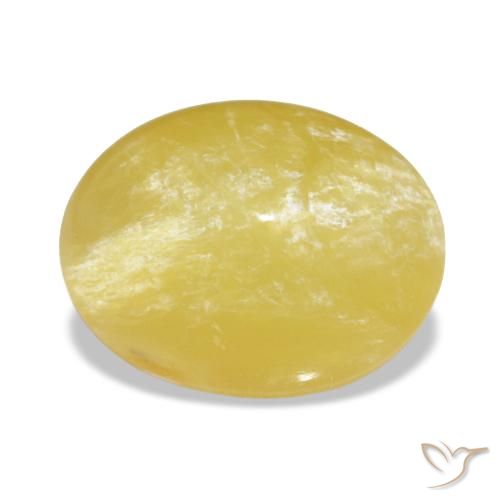 Opale naturale giallo da 4,10 ct, taglio ovale, opaco