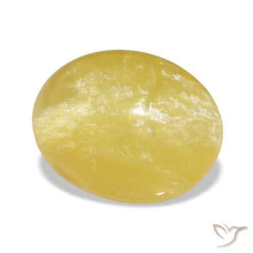 Opale naturale giallo da 4,10 ct, taglio ovale, opaco