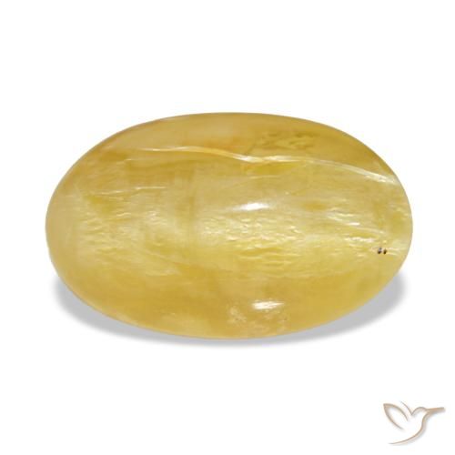 Opale naturale giallo da 4,84 ct, taglio ovale, opaco