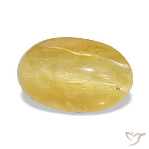 Opale naturale giallo da 4,84 ct, taglio ovale, opaco