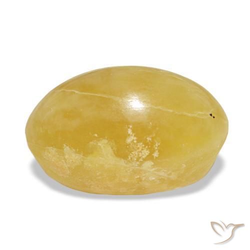 Opale naturale giallo da 4,84 ct, taglio ovale, opaco