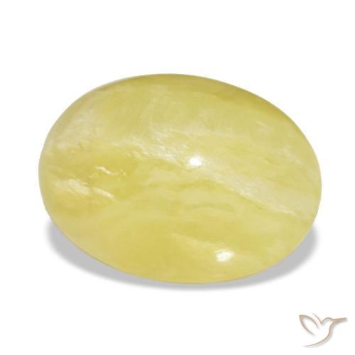 Opale naturale giallo da 4,48 ct, taglio ovale, opaco