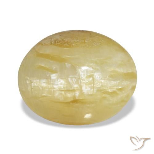 Opale naturale giallo da 3,43 ct, taglio ovale, opaco