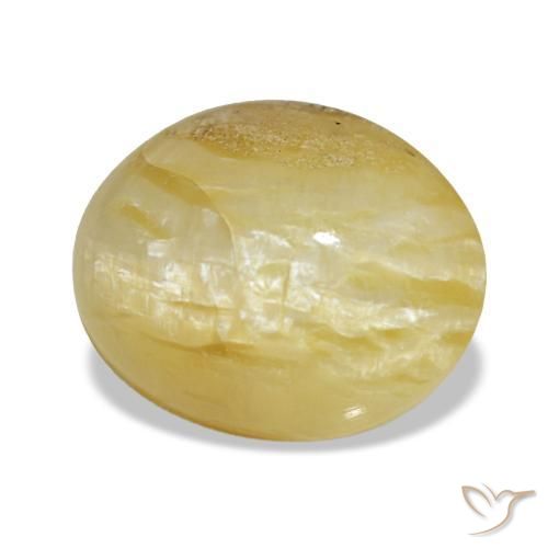Opale naturale giallo da 3,43 ct, taglio ovale, opaco