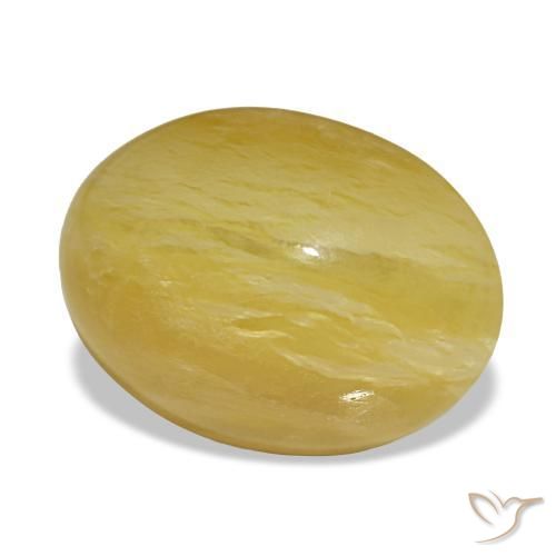 Opale naturale giallo da 4,31 ct, taglio ovale, opaco