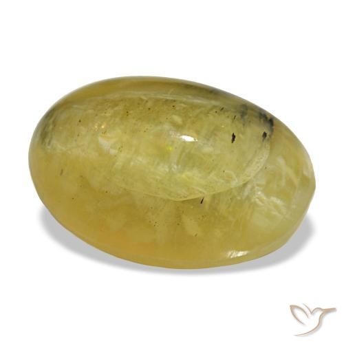 Opale naturale giallo da 5,25 ct, taglio ovale, opaco