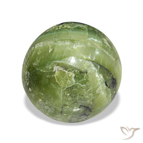 Opale naturale verde da 3,24 ct, taglio rotondo, opaco