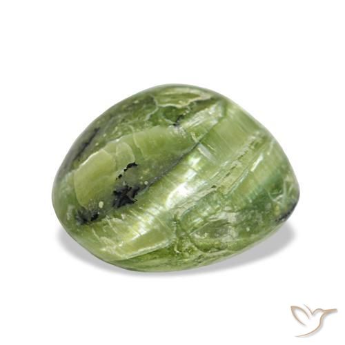 Opale naturale verde da 3,24 ct, taglio rotondo, opaco