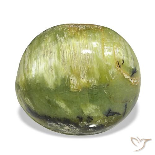 Opale naturale verde da 5,75 ct, taglio ovale, opaco