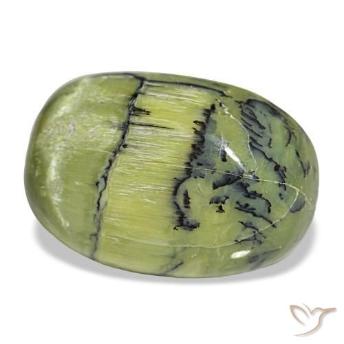 Opale naturale verde da 21,84 ct, taglio ovale, opaco