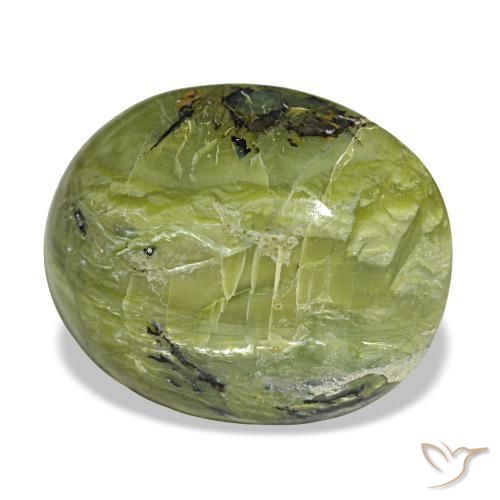 Opale naturale verde da 11,26 ct, taglio ovale, opaco