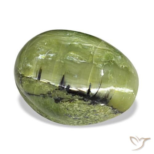 Opale naturale verde da 8,44 ct, taglio ovale, opaco