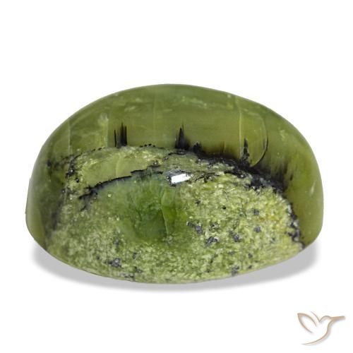 Opale naturale verde da 8,44 ct, taglio ovale, opaco
