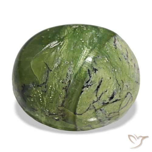 Opale naturale verde da 11,27 ct, taglio ovale, opaco