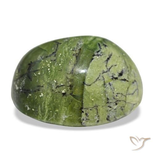 Opale naturale verde da 11,27 ct, taglio ovale, opaco