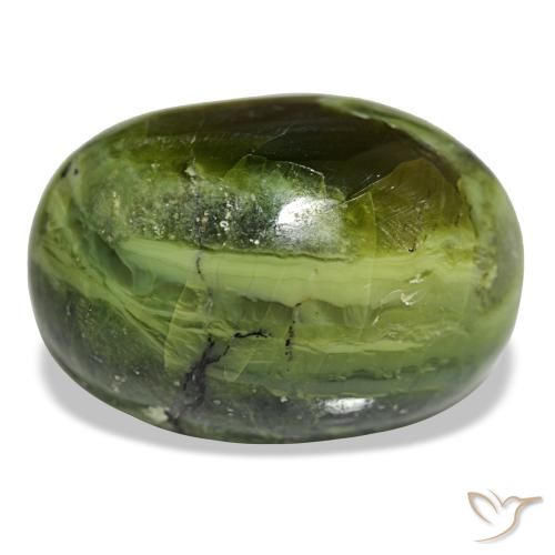 Opale naturale verde da 27,34 ct, taglio ovale, opaco