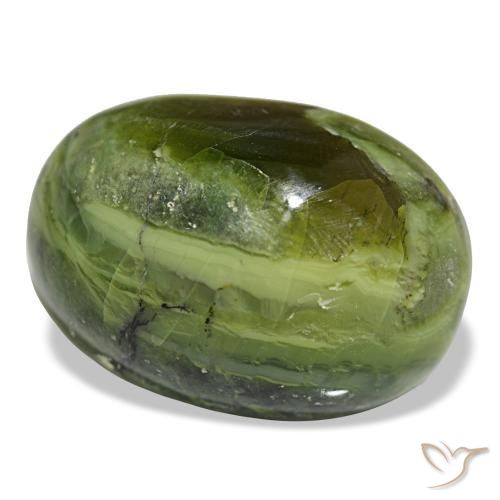 Opale naturale verde da 27,34 ct, taglio ovale, opaco