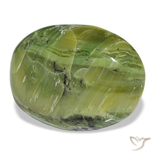 Opale naturale verde da 14,58 ct, taglio ovale, opaco