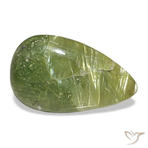 Opale naturale verde da 2,14 ct, taglio a pera, opaco