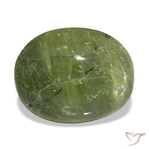 Opale naturale verde da 3,42 ct, taglio ovale, opaco