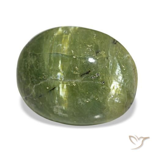 Opale naturale verde da 3,42 ct, taglio ovale, opaco