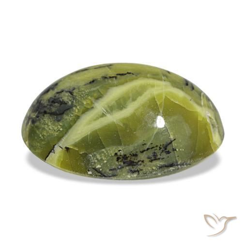 Opale naturale verde da 5,74 ct, taglio ovale, opaco