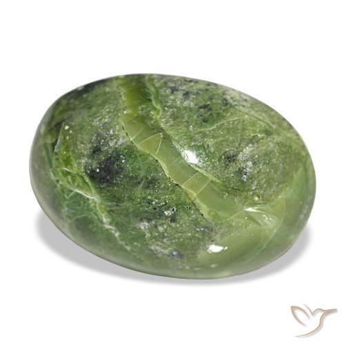 Opale naturale verde da 9,74 ct, taglio ovale, opaco