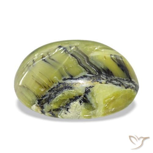 Opale naturale verde da 6,94 ct, taglio ovale, opaco